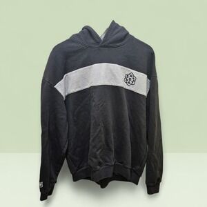 Snow Day‎ Worldwide Mens XL Black Grey Colorblock Graphic Streetwear Hoodie
